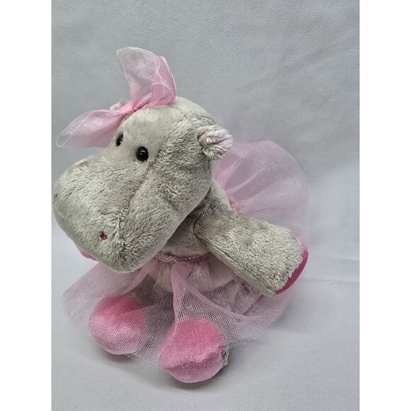 Douglas cuddle toys plush Lulu Gray Hippo ballerina 9" Plush- FACTORY ERROR ARM - Picture 10 of 15
